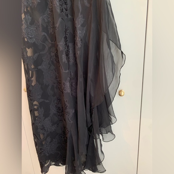 Vintage 90s Victoria's Secret‎ Gold Label Black Floral Slip Dress Size Small - Picture 4 of 9